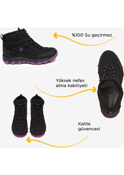 Kadın Siyah Mor Su Geçirmez Outdoor Bot 5K2GB00170