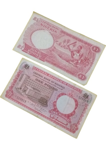 Nijerya 1 Pound Koleksiyon Yabancı Kağıt Para.