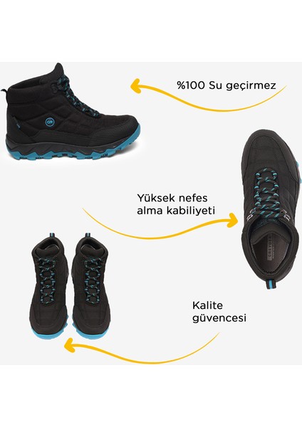 Kadın Siyah Lacivert Hakiki Deri Su Geçirmez Outdoor Bot 5K2GB00170