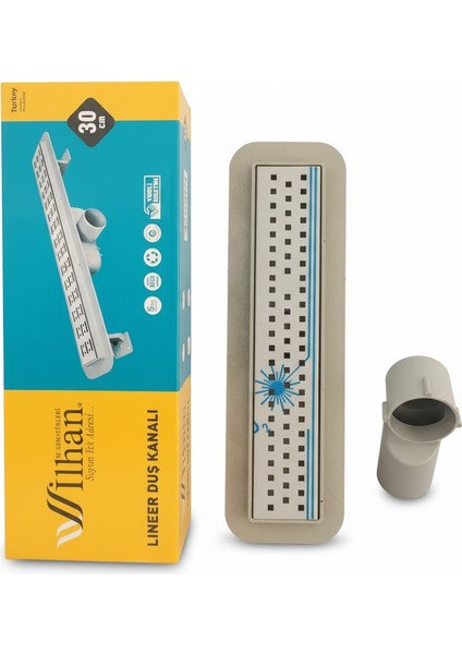 30 cm Modern Duş Kanalı – Şık Tasarım, Etkili Su Tahliyesi ve Kolay Temizlik