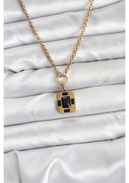 316L Çelik Zincir Gold Renk Vintage Model Kadın Kolye - TJ-BKO10687