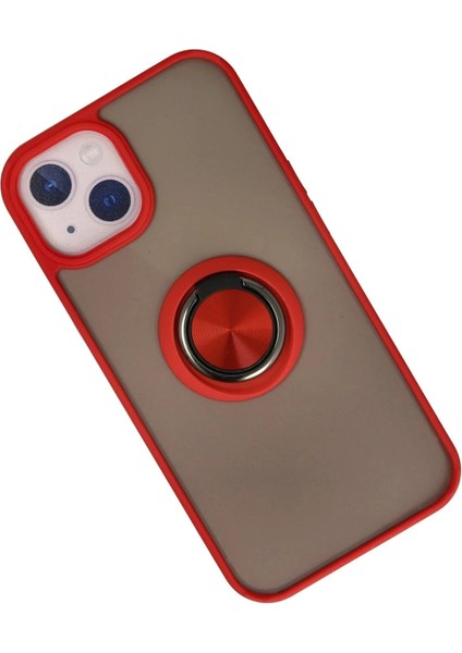 iPhone 15 Kılıf Montreal Yüzüklü Silikon Kapak - Kırmızı fiyatları