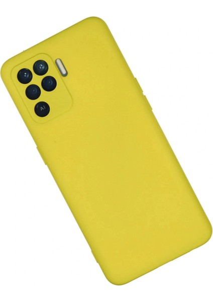 Oppo Reno 5 Lite Kılıf Nano Içi Kadife Silikon - Sarı modelleri