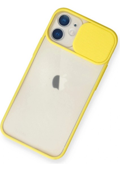 iPhone 11 Kılıf Palm Buzlu Kamera Sürgülü Silikon - Sarı modelleri