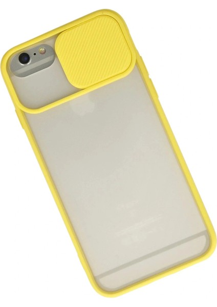 iPhone 6 Kılıf Palm Buzlu Kamera Sürgülü Silikon - Sarı fiyatları