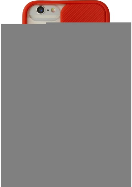 iPhone 6 Kılıf Palm Buzlu Kamera Sürgülü Silikon - Kırmızı