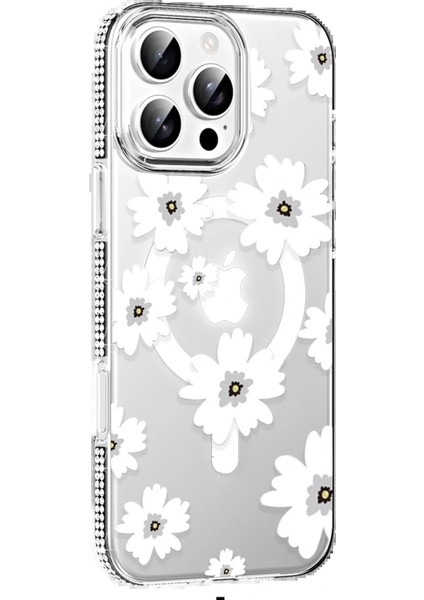 Apple iPhone 16 Pro Floral Magsafe Kapak - Beyaz indirimleri