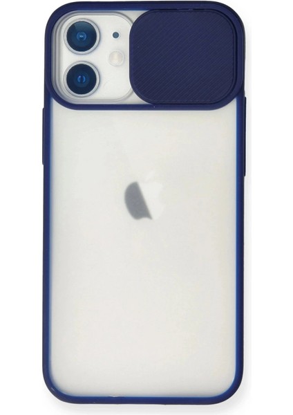 iPhone 11 Kılıf Palm Buzlu Kamera Sürgülü Silikon - Lacivert