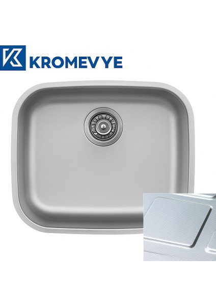 Undermount EC-102 Desenli Paslanmaz Çelik Mutfak Evyesi