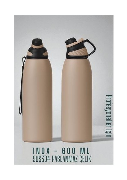 Inox Çelik Termos - 600 ml SUS304 Çelik Termos Profesyonel Pudra