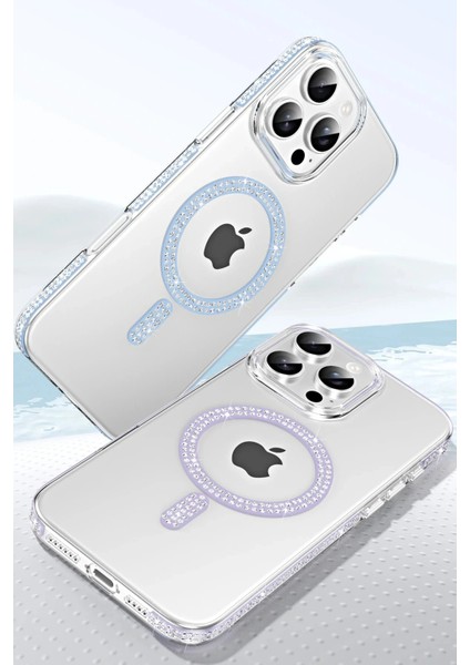 Apple iPhone 15 Pro Move Taşlı Magsafe Kapak - Mavi fiyatları