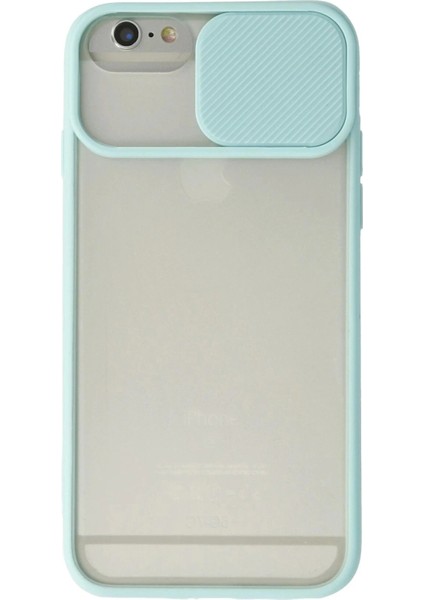 iPhone 6 Kılıf Palm Buzlu Kamera Sürgülü Silikon - Turkuaz