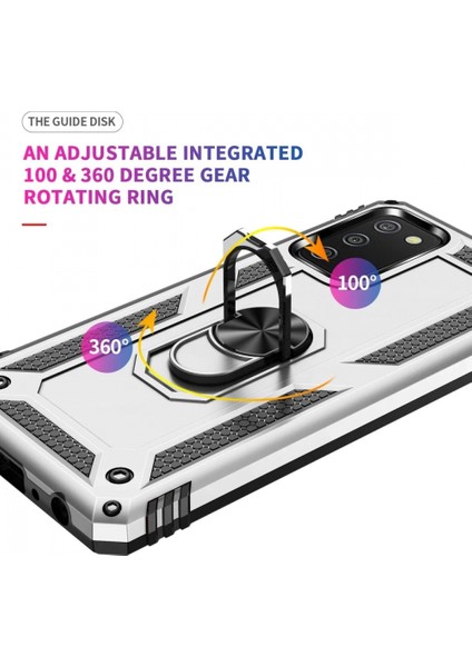 Samsung Galaxy A02S Kılıf Sofya Yüzüklü Silikon Kapak - Gümüş indirimleri