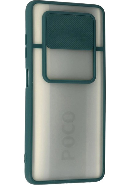 Xiaomi Pocophone X3 Kılıf Palm Buzlu Kamera Sürgülü Silikon - Yeşil modelleri