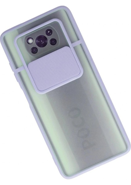 Xiaomi Pocophone X3 Kılıf Palm Buzlu Kamera Sürgülü Silikon - Lila fiyatları