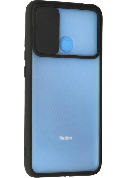 Xiaomi Redmi 9c Kılıf Palm Buzlu Kamera Sürgülü Silikon - Siyah modelleri