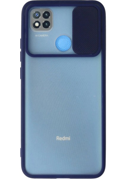 Xiaomi Redmi 9c Kılıf Palm Buzlu Kamera Sürgülü Silikon - Lacivert