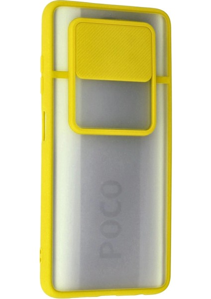 Xiaomi Pocophone X3 Kılıf Palm Buzlu Kamera Sürgülü Silikon - Sarı modelleri