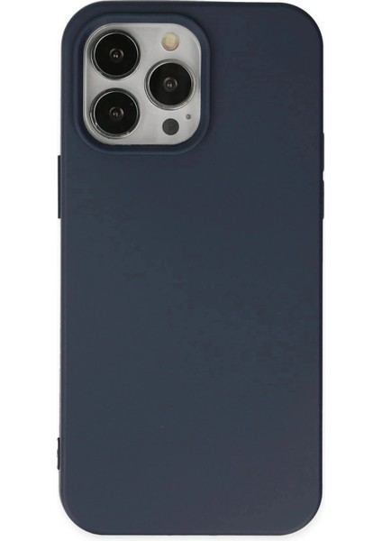 iPhone 15 Pro Kılıf Nano Içi Kadife Silikon - Lacivert