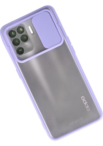 Oppo Reno 5 Lite Kılıf Palm Buzlu Kamera Sürgülü Silikon - Lila fiyatları