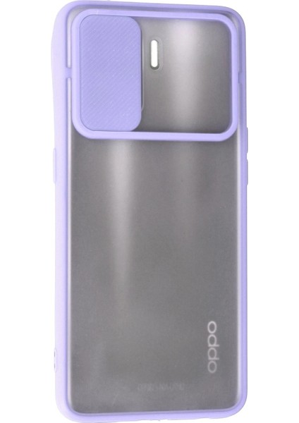 Oppo Reno 5 Lite Kılıf Palm Buzlu Kamera Sürgülü Silikon - Lila modelleri