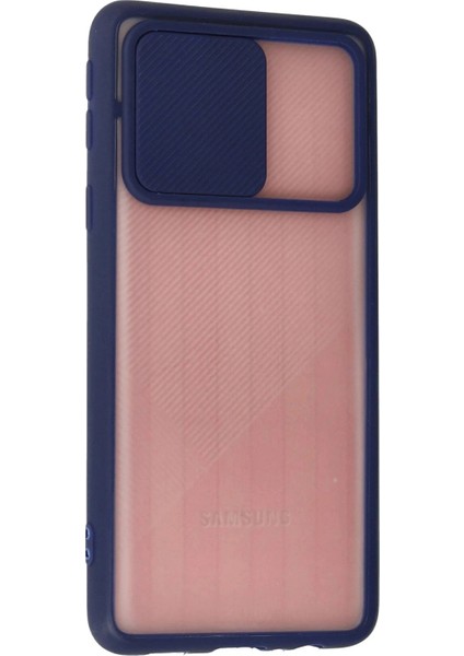 Samsung Galaxy A01 Core Kılıf Palm Buzlu Kamera Sürgülü Silikon - Lacivert modelleri