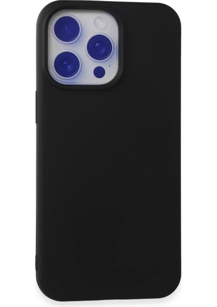 iPhone 15 Pro Max Kılıf Nano Içi Kadife Silikon - Siyah