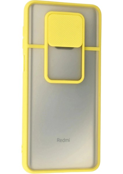 Xiaomi Redmi Note 9 Pro Kılıf Palm Buzlu Kamera Sürgülü Silikon - Sarı modelleri