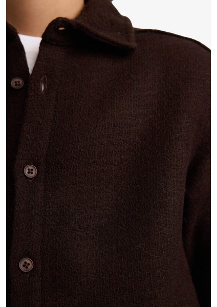 Erkek Çocuk Oversize Geniş Kalıp Polo Yaka Waffle Uzun Kollu Gömlek G3710A825CW fırsatları