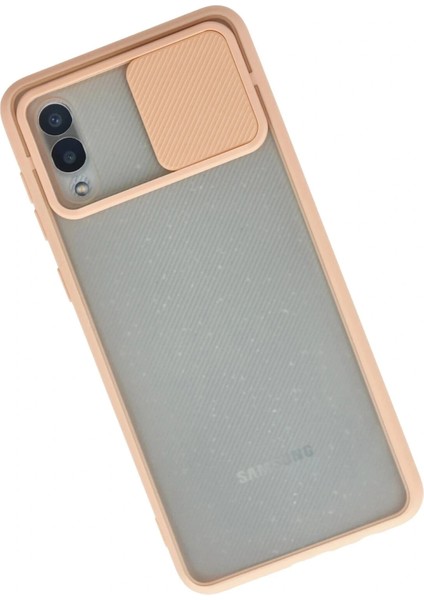 Samsung Galaxy A02 Kılıf Palm Buzlu Kamera Sürgülü Silikon - Pembe fiyatları