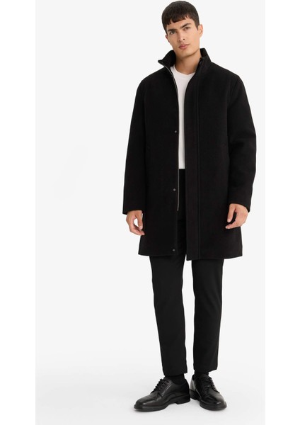 Regular Fit Dik Yaka Cepli Fermuarlı Astarlı Kaşe Parka F0752AX25WN fiyatları