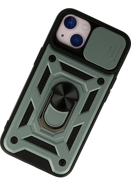 iPhone 15 Kılıf Pars Lens Yüzüklü Silikon - Yeşil modelleri