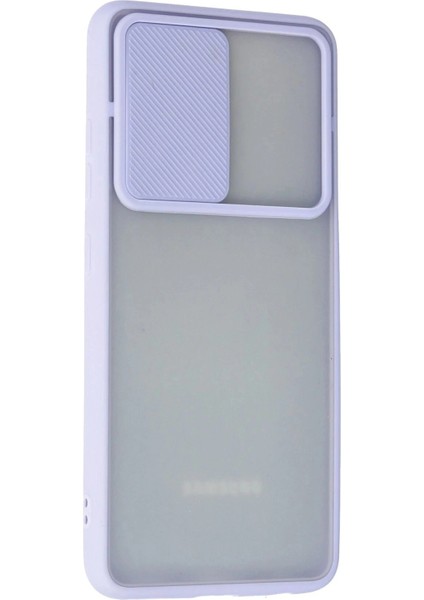 Samsung Galaxy A72 Kılıf Palm Buzlu Kamera Sürgülü Silikon - Lila modelleri