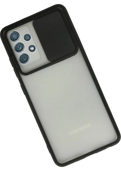 Samsung Galaxy A72 Kılıf Palm Buzlu Kamera Sürgülü Silikon - Siyah fiyatları