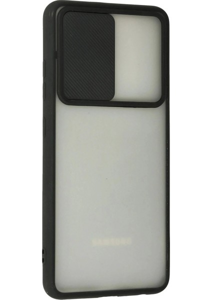 Samsung Galaxy A72 Kılıf Palm Buzlu Kamera Sürgülü Silikon - Siyah modelleri