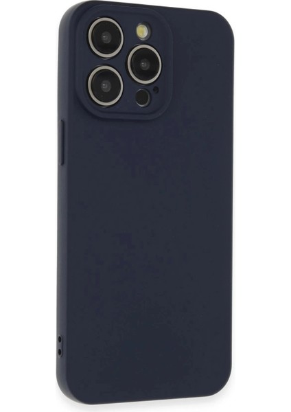 iPhone 15 Pro Max Kılıf Nano Içi Kadife Silikon - Lacivert modelleri