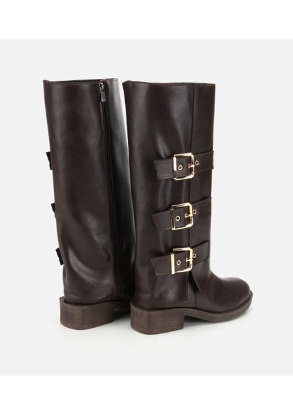 01CIH315130A480 KADIN Kahverengi Tokalı Düz Çizme fırsatları