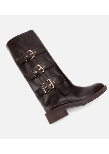 01CIH315130A480 KADIN Kahverengi Tokalı Düz Çizme