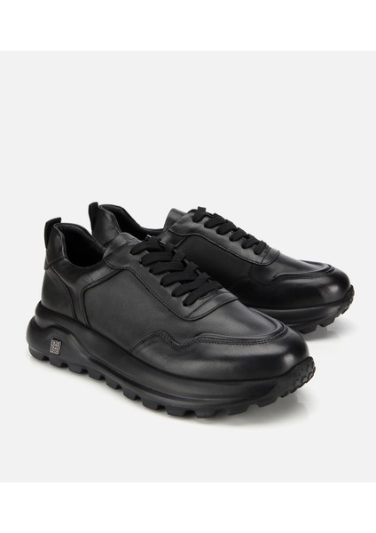 02AYH314090A100 ERKEK Deri Siyah Comfort Yüksek Tabanlı Spor Ayakkabı fiyatları