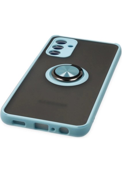 Samsung Galaxy A04S Kılıf Montreal Yüzüklü Silikon Kapak - Buz Mavi indirimleri
