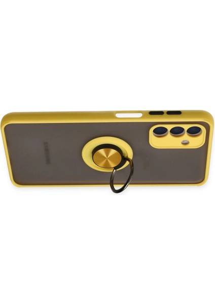 Samsung Galaxy A04S Kılıf Montreal Yüzüklü Silikon Kapak - Sarı modelleri