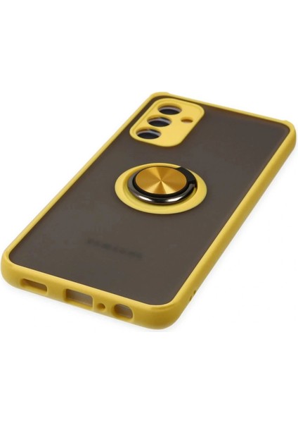 Samsung Galaxy A04S Kılıf Montreal Yüzüklü Silikon Kapak - Sarı indirimleri