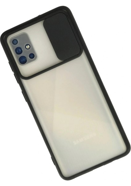 Samsung Galaxy A71 Kılıf Palm Buzlu Kamera Sürgülü Silikon - Siyah fiyatları