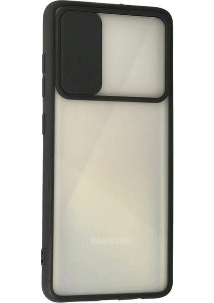 Samsung Galaxy A71 Kılıf Palm Buzlu Kamera Sürgülü Silikon - Siyah modelleri