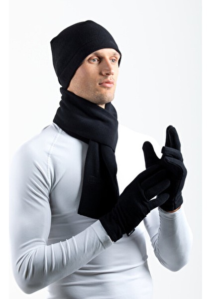 Siyah Polar Eldiven Unisex Kullanıma Uygun Düz Desenli Kış Sezonu fiyatları
