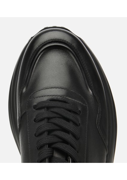 02AYH314090A100 ERKEK Deri Siyah Comfort Yüksek Tabanlı Spor Ayakkabı indirimleri