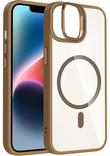 Apple iPhone 11 Remim Lensli Magsafe Standlı Kapak - Kahverengi fiyatları