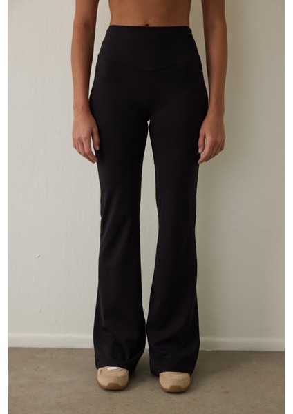 Siyah Yüksek Bel Flare (Ispanyol Paça) Pantolon fiyatları