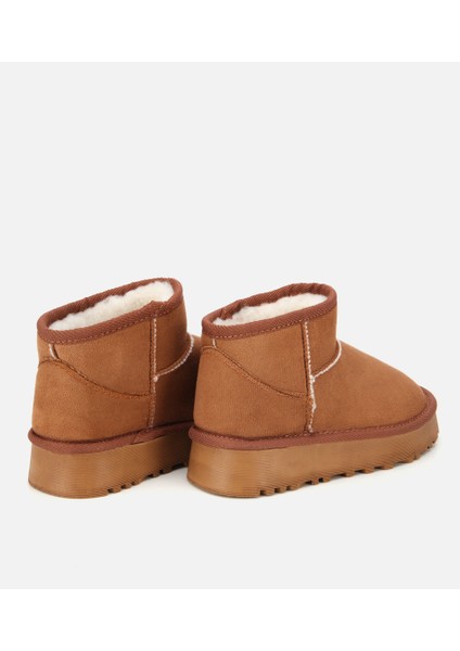01BOH315080A340 KADIN Süet Taba Içi Kürklü Bilekte Kalın Tabanlı Düz Bot fırsatları