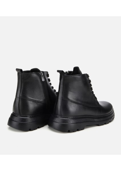 02BOH314190A100 ERKEK Deri Siyah Fermuarlı Yüksek Tabanlı Casual Bot fırsatları
